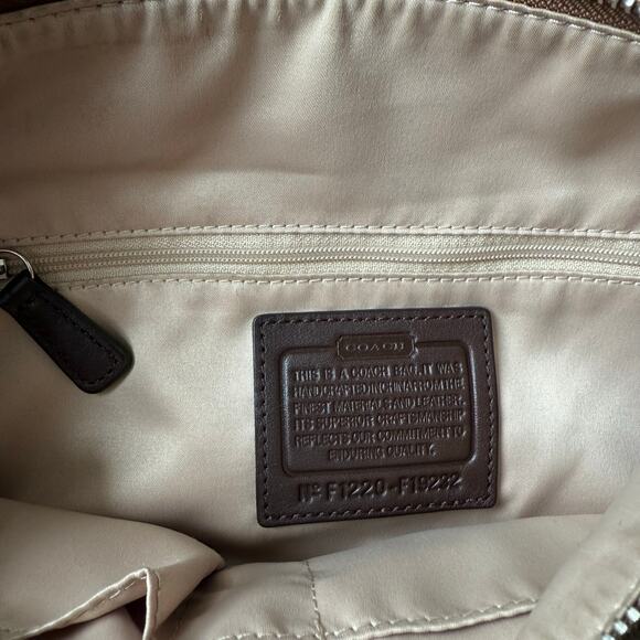 Coach Penelope Convertible Signature Sateen Brown Khaki Hobo Bag Purse F19232 - Picture 2 of 14